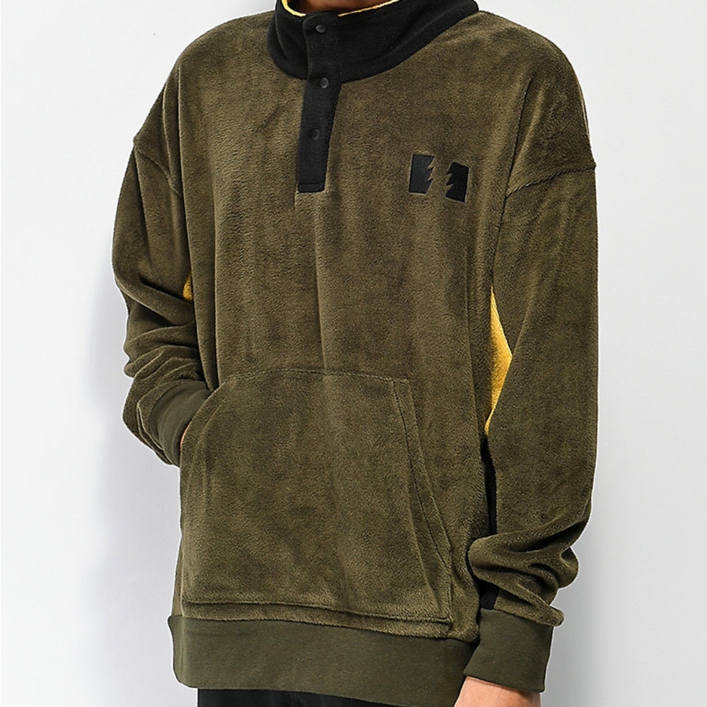 NWT The Hundreds Canyon Olive Half Zip Fleece
